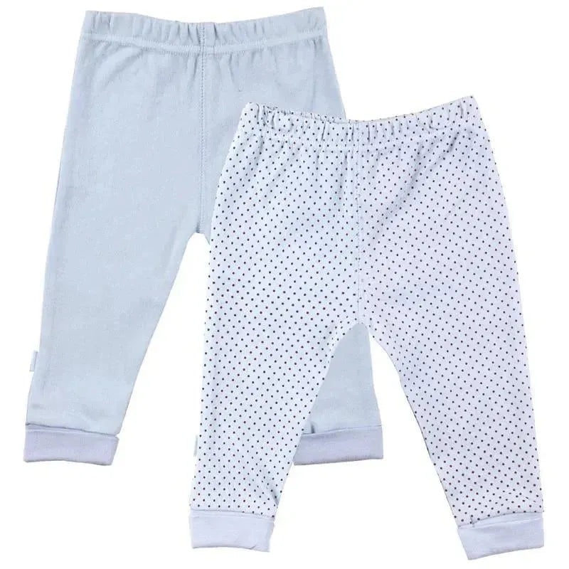 Kushies 2 Pack Cuffed Pant – Blue Solid / Dots