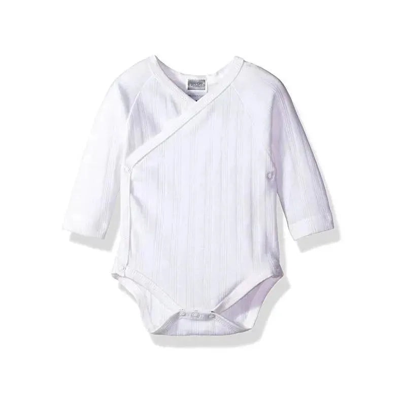 Kushies Baby Classics Side Wrap Long Sleeves Bodysuit White