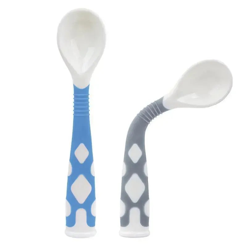 Kushies Silibend Bendable Spoon 2-Pack (Blue/Grey)