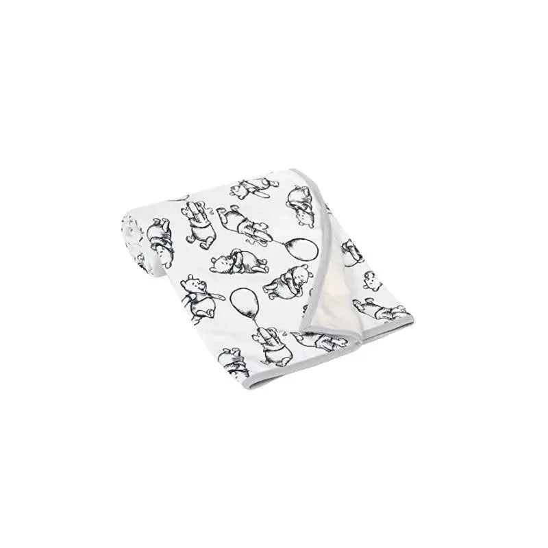 Lambs & Ivy Black & White Winnie The Pooh Baby Blanket