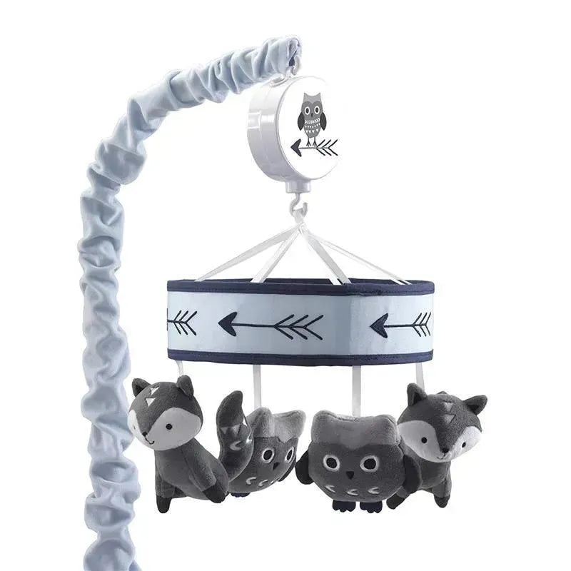 Lambs & Ivy Stay Wild Musical Baby Crib Mobile, Gray/Blue
