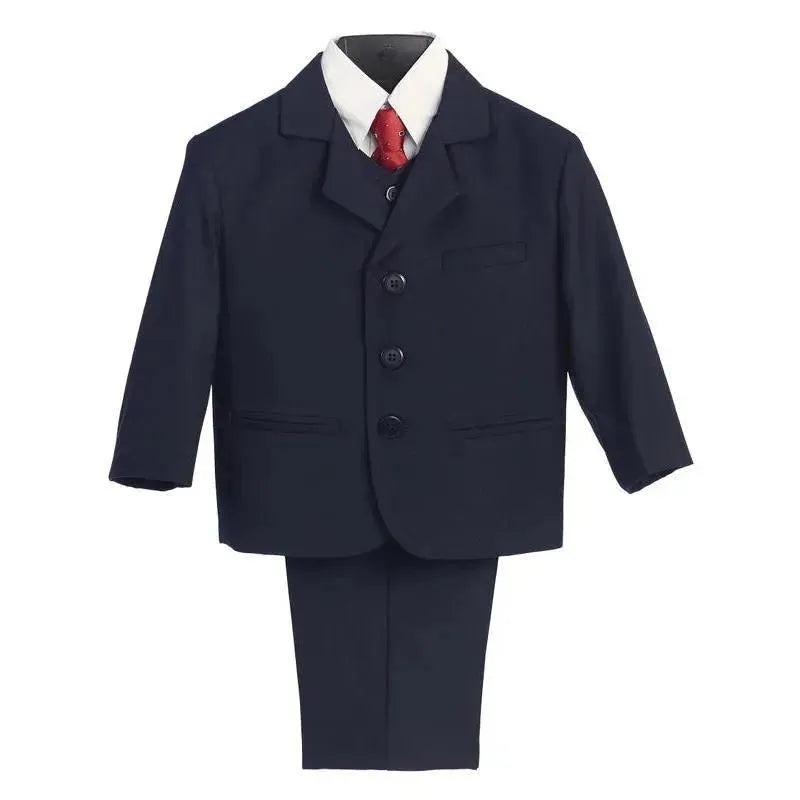 Lito Boy’s 3 Button Suit, Light Gray, 5-Piece