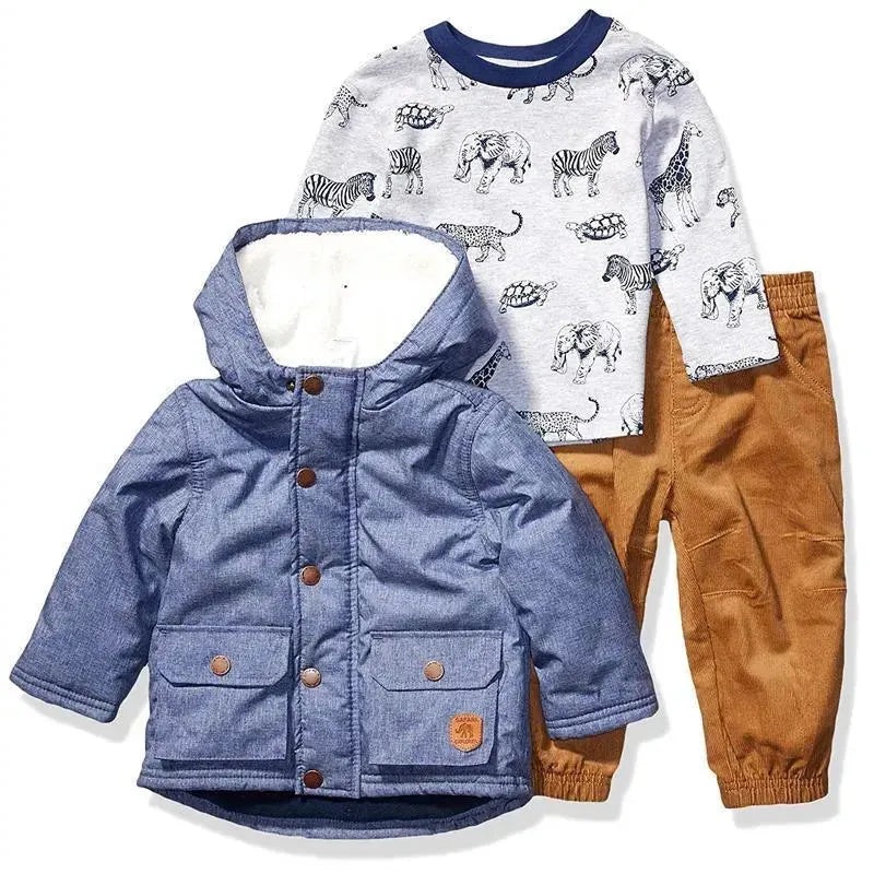 Little Me – Chambray Jacket With Pant Set, Blue