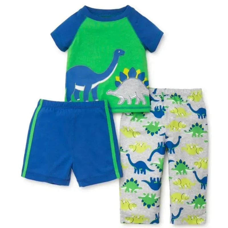 Little Me Cool Dinos Pajama Set, Grey Heather