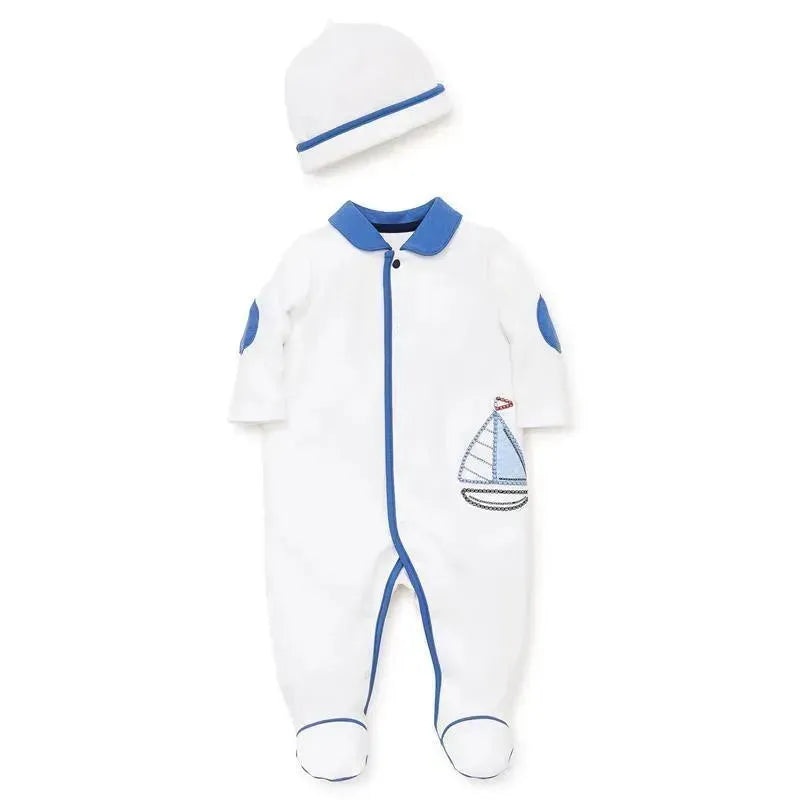 Little Me – Cool Sailing Footie, White