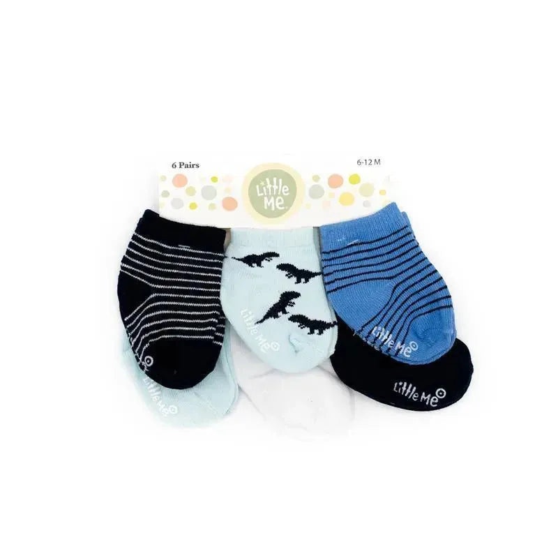 Little Me Dino/Stripes 6pk Baby Boy Socks