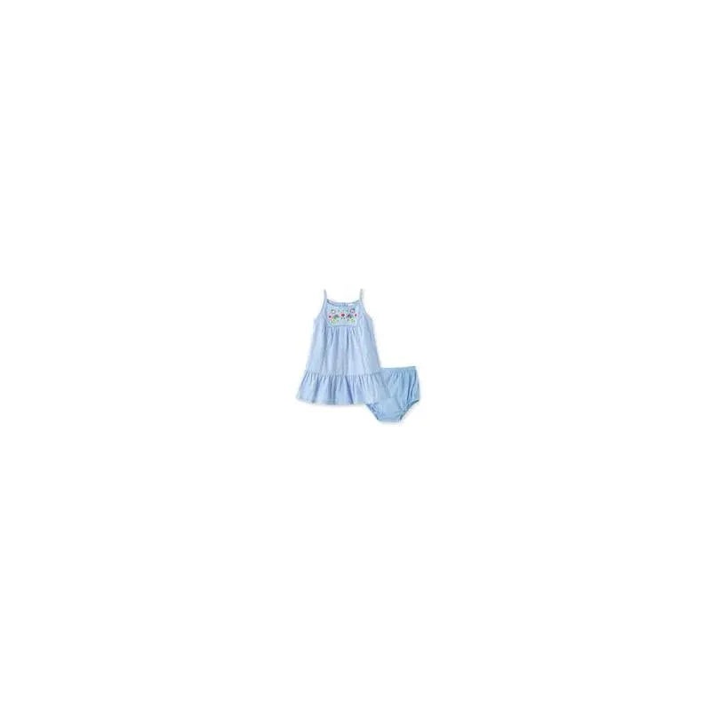 Little Me Embroidered Sundress – Blue