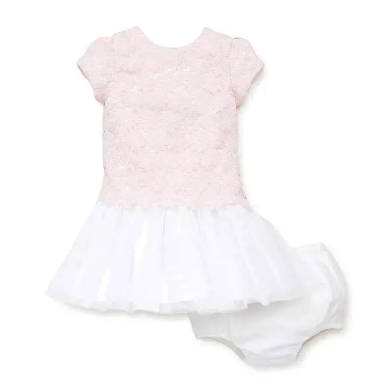 Little Me Floral Lace Dress Set – Pink