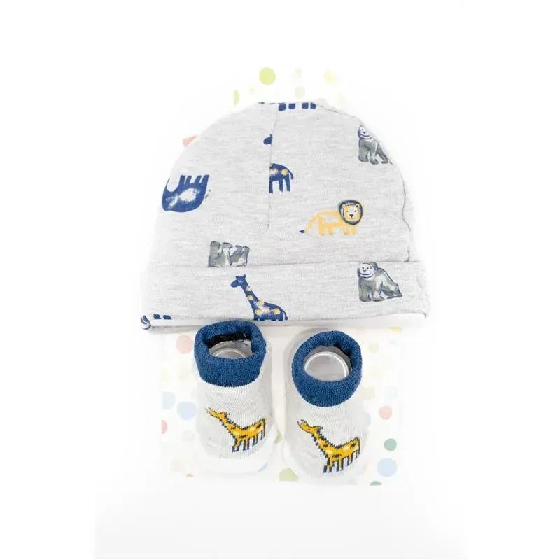 Little Me Giraffe Baby Socks Booties & Baby Hat Set