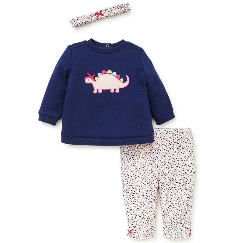 Little Me Girl Dino Sweatshirt Set