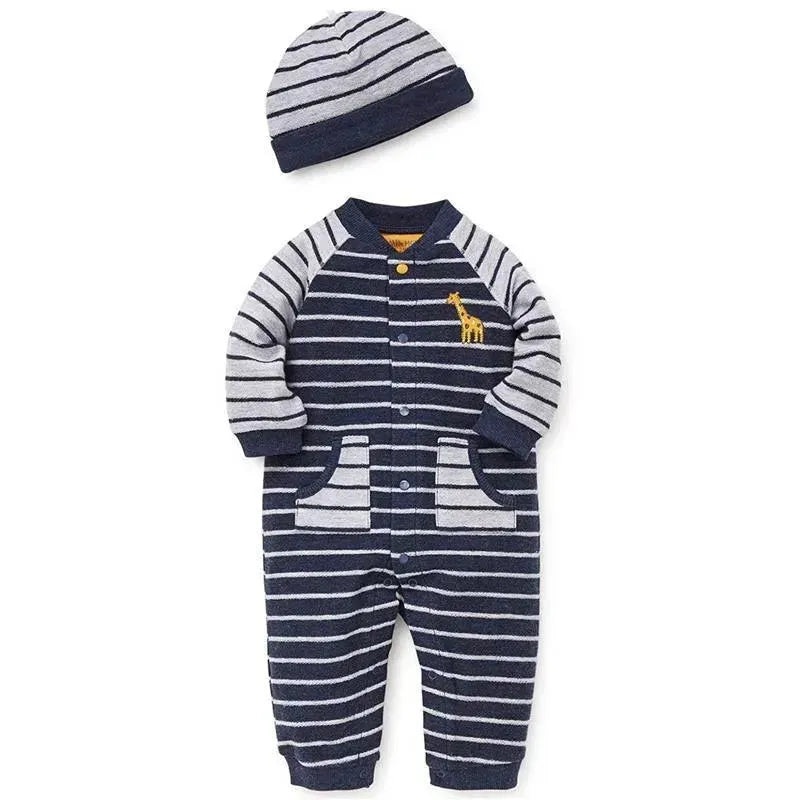 Little Me Jaunty Jungle Coverall Navy