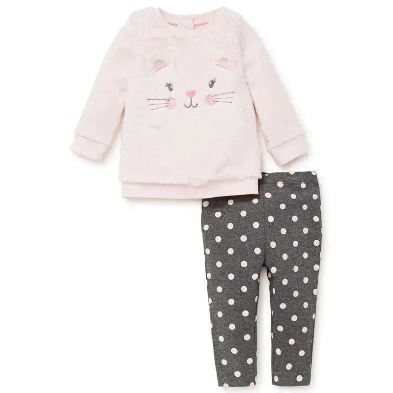 Little Me Kitty 2-Piece Legging Set Grey Heather Multi