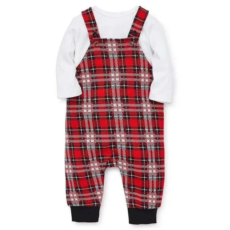 Little Me – Plaid Overall Set, Plaid