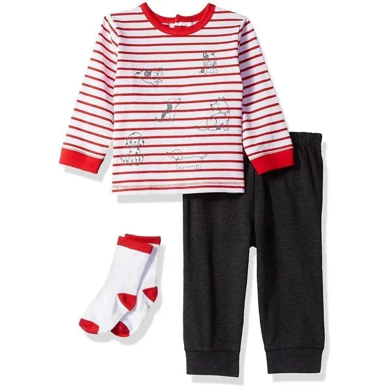 Little Me – Puppies Jogger Set, Heather Gray