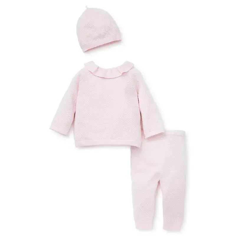 Little Me – Ruffled Pink Sweater Set, Pink