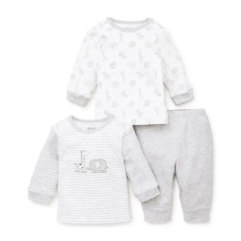 Little Me Safari Charms 3-Piece Pant Set – Grey