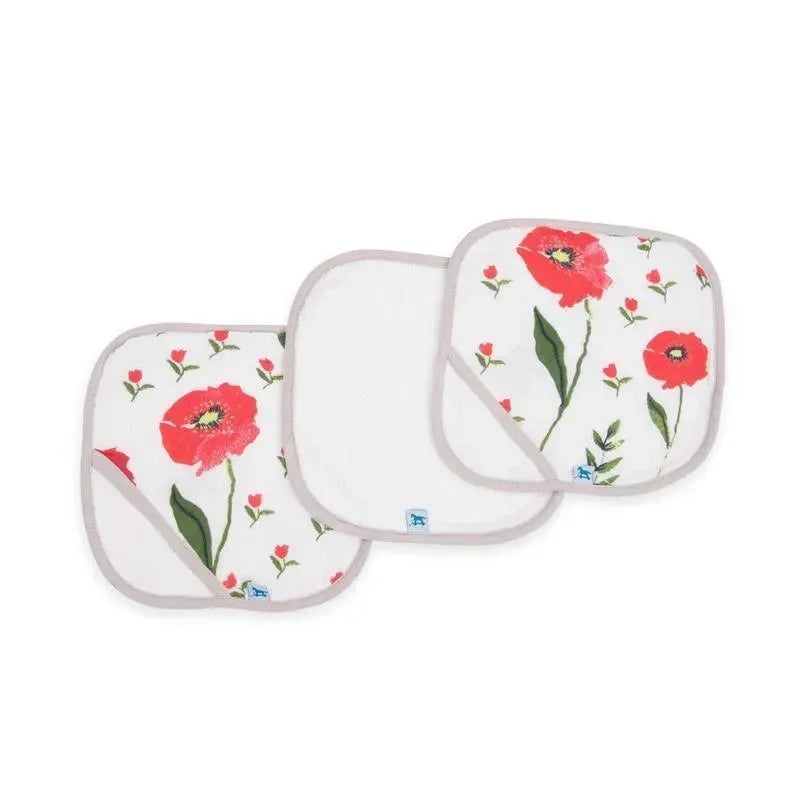 Little Unicorn 3-Pack Cotton Washcloths in Summer Poppy