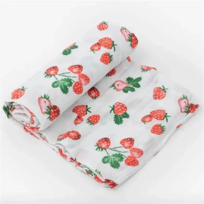 Little Unicorn Cotton Muslin Swaddle Blanket Strawberry Patch