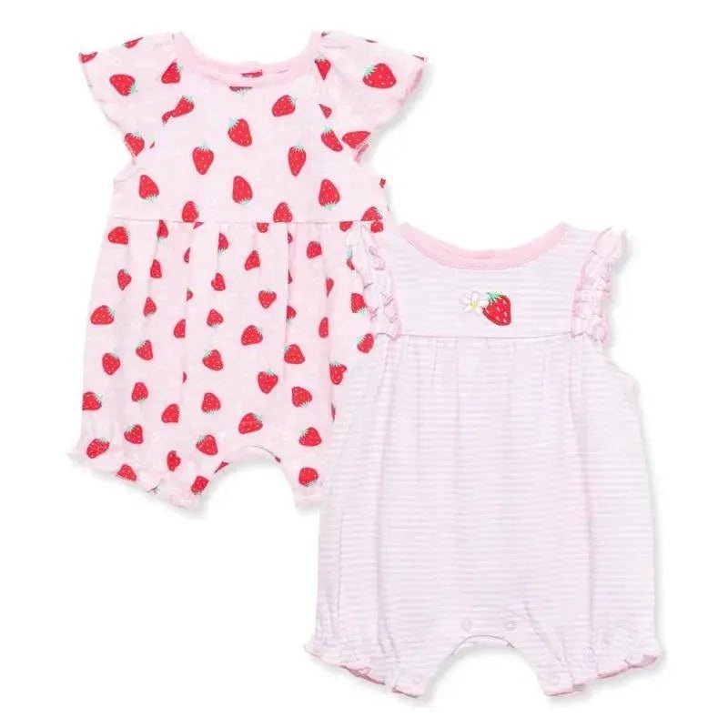Little Me – 2Pk Baby Girl Strawberry Cotton Rompers