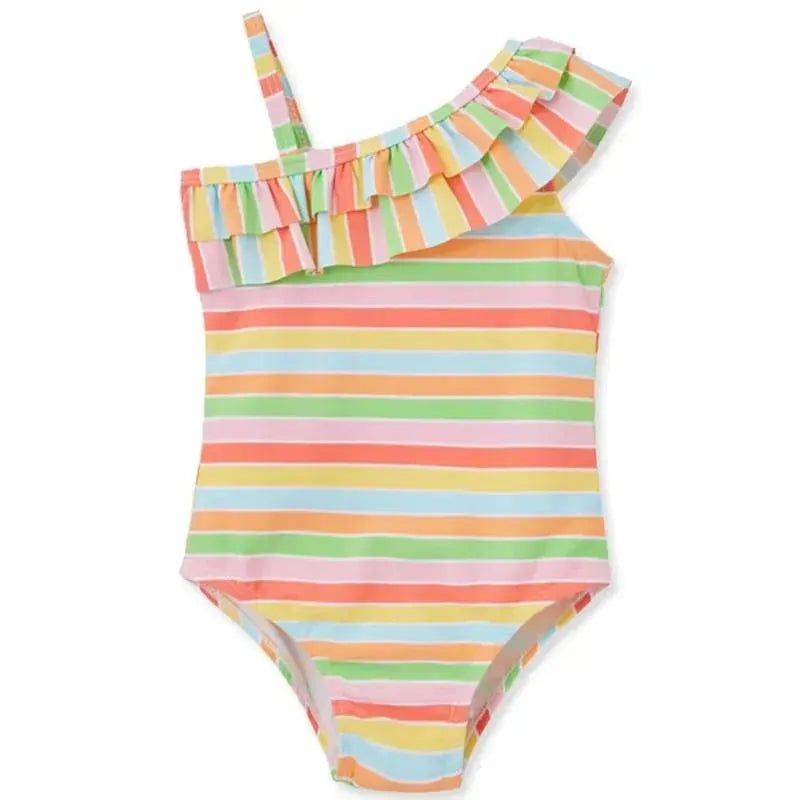 Little Me – Baby Girl Fun Stripe Swimsuit Multi Stripe