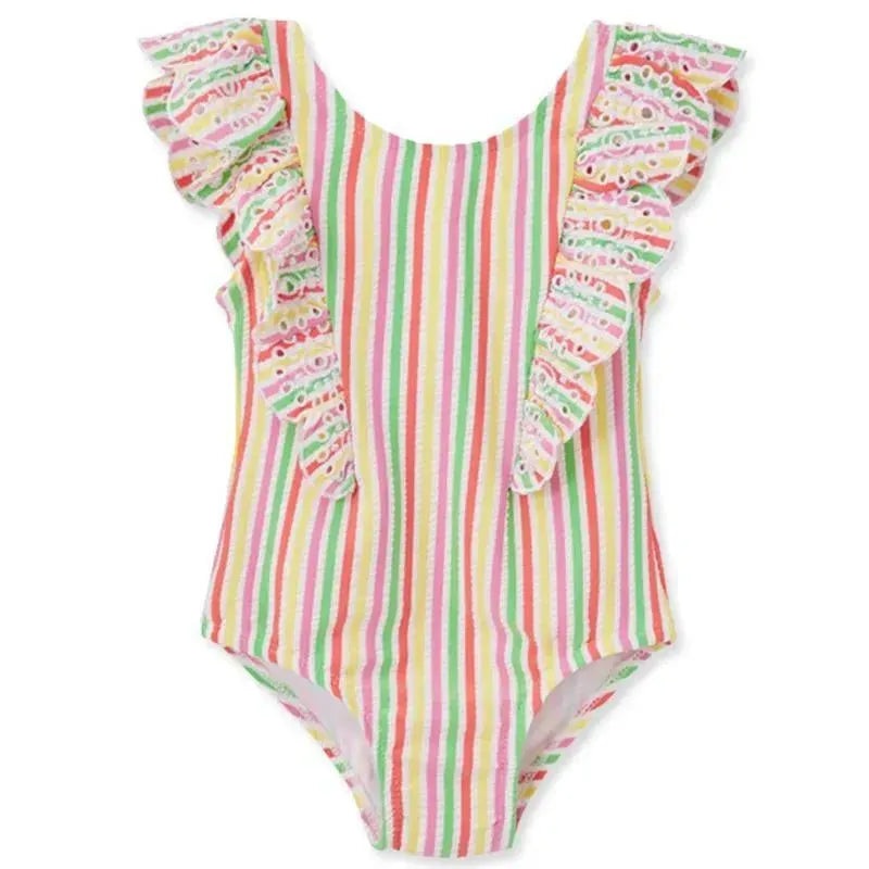 Little Me – Baby Girl Multi Stripe Swimsuit