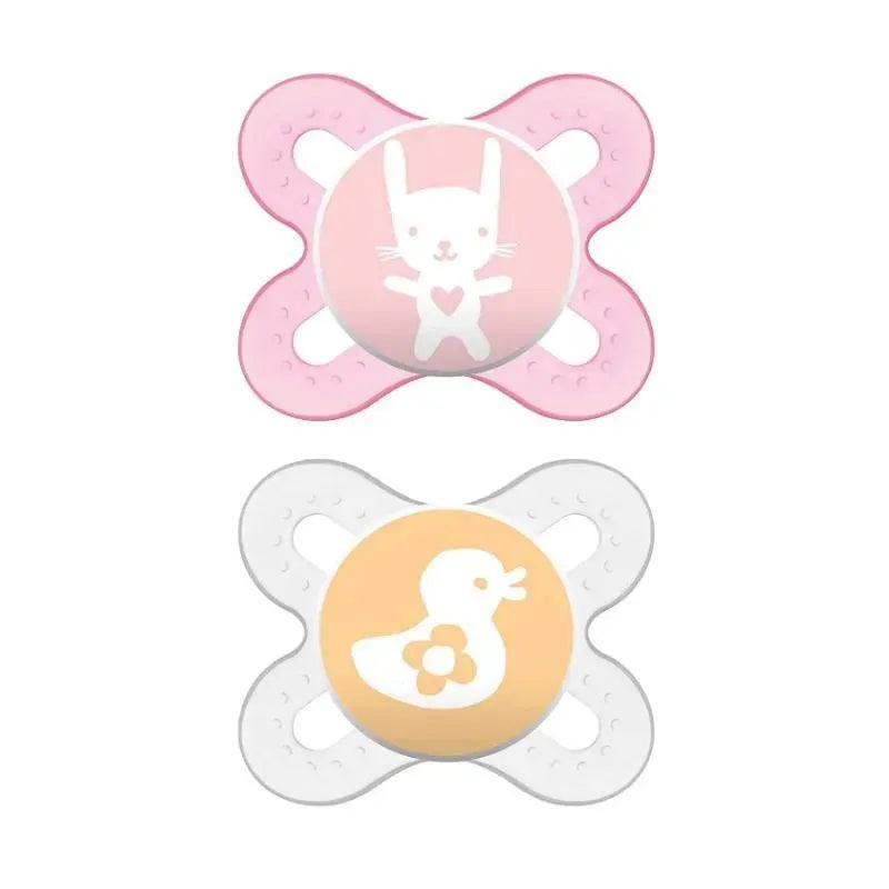 MAM 2-Pack Start Tender Newborn Pacifier – Pink/Clear