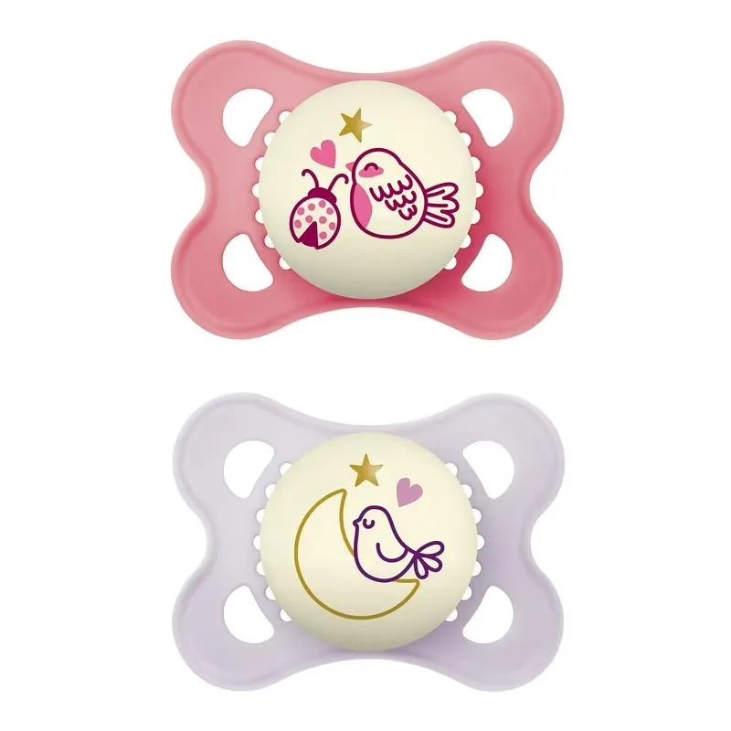 Mam Girls’ Night Pacifiers, 0-6M