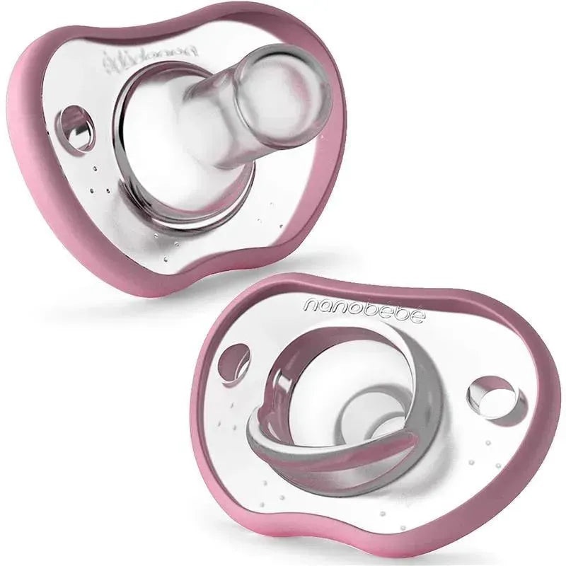 NanoBebe 2-Pack Flexy Pacifiers, Pink