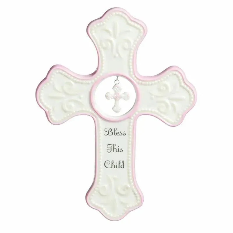 Nat & Jules – Demdaco Pink Hanging Cross | Wall Hanging