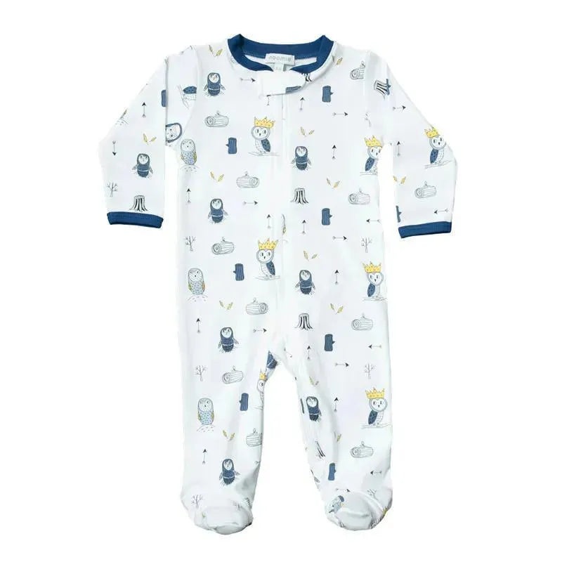 Noomie Zipper Footie Blue Owls