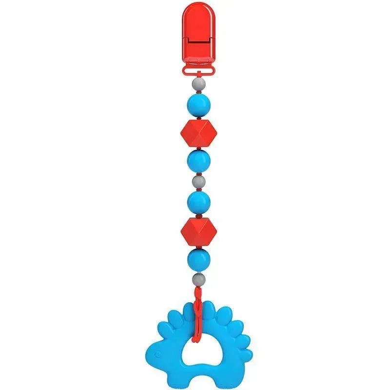 Nuby 0M+ Silicone Beaded Pacifier Holder With Teether – Assorted