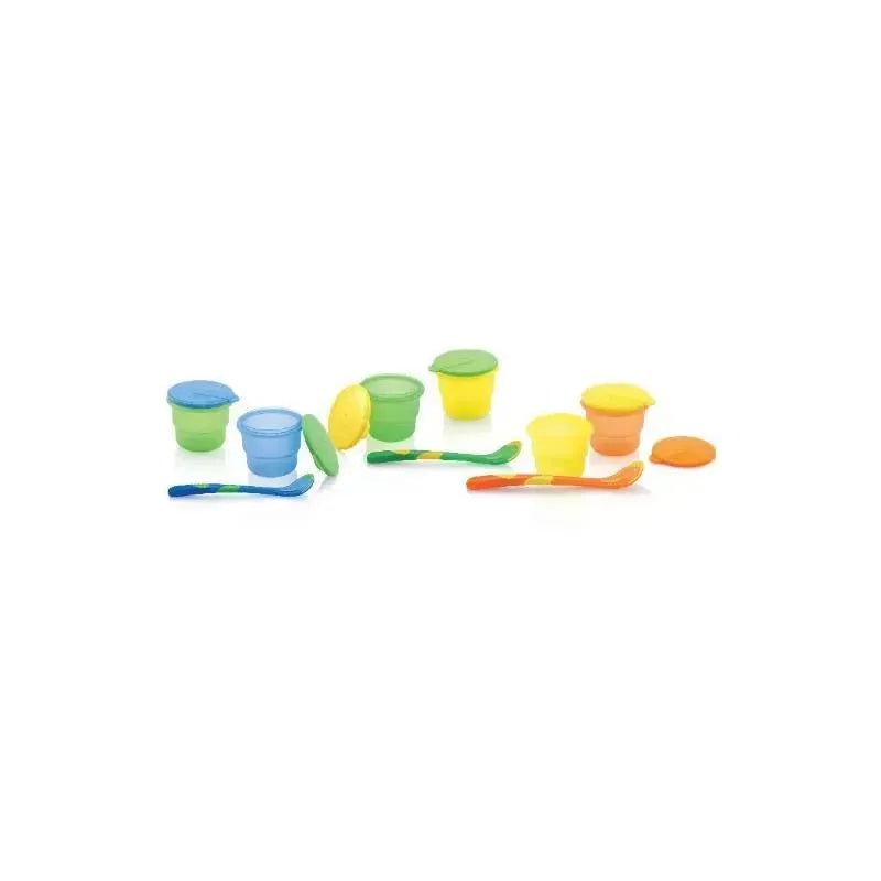 Nuby 4Pk Storage Bowls W/Lid&Spoon – Colors May Vary