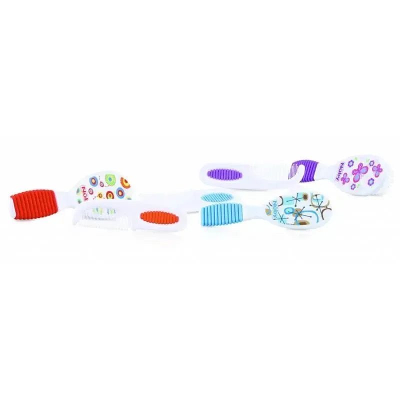 Nuby Hard & Soft Comb & Brush Set – Colors May Vary