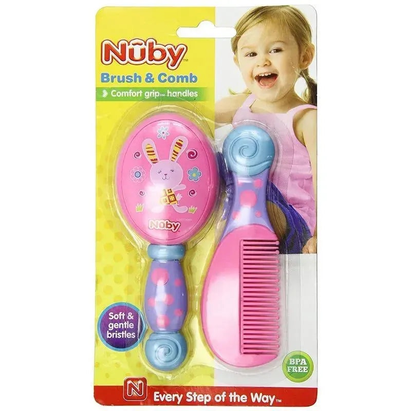 Nuby Luv ‘N Care Comb & Brush Set, Colors May Vary