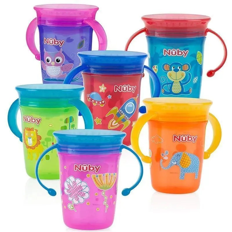 Nuby No-Spill 2-Handle 360 Wonder Cup, Colors May Vary