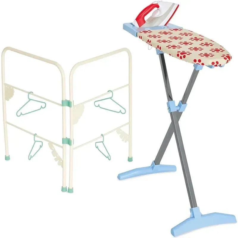 Casdon – Ironing Set, Board and Iron for Children Aged 3 plus with Folding Clothes Airer and Hangers Included