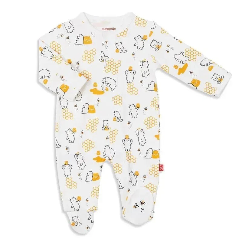 Magnetic Me – Baby Honey Bee Mine Organic Cotton Magnetic Footie