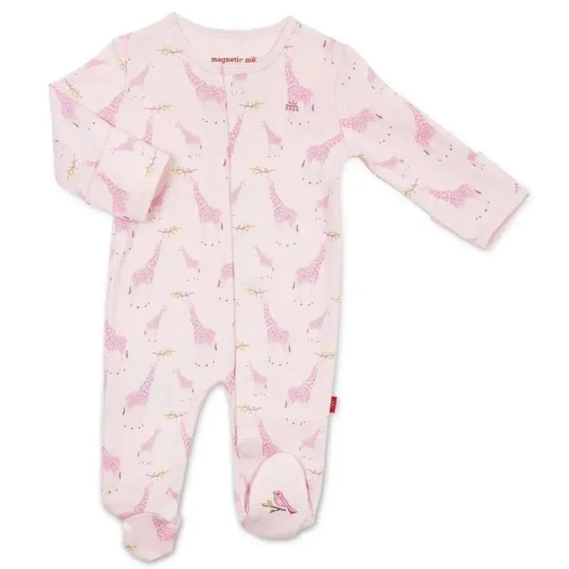 Magnetic Me – Pink Jolie Giraffe Organic Cotton Footie