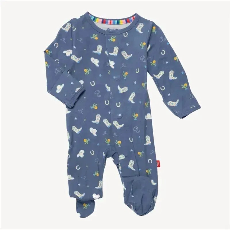 Magnetic Me – Rodeo Drive Blue Bamboo Footie