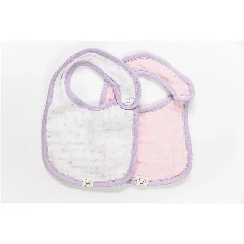 Piccolo Bambino 2pk Pink Muslin Bibs For Baby Girl