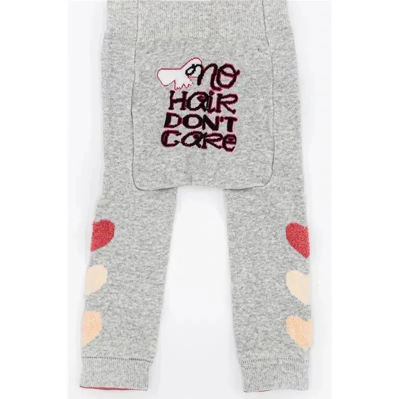 Piero Liventi Grey No Hair Don’t Care Baby Girl Leggings