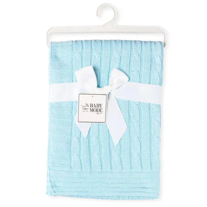 Rose Textiles – Cable Knit Blanket, Blue