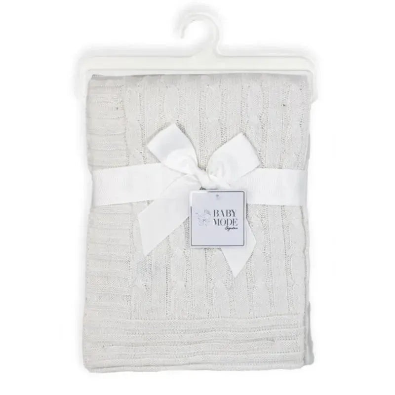 Rose Textiles – Cable Knit Blanket, White