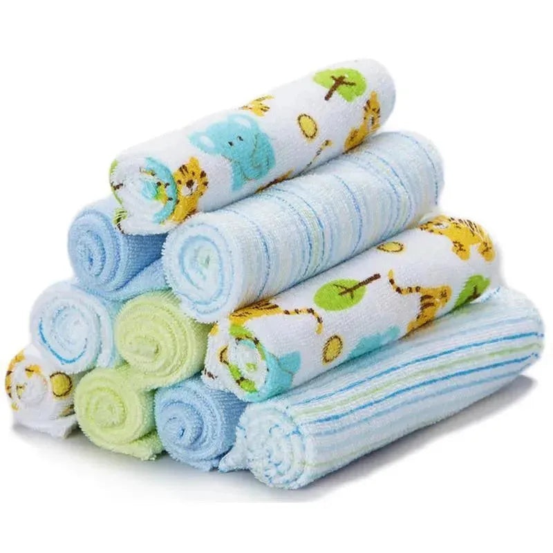 Spasilk Washcloth Set 10-Pack, Blue Tiger