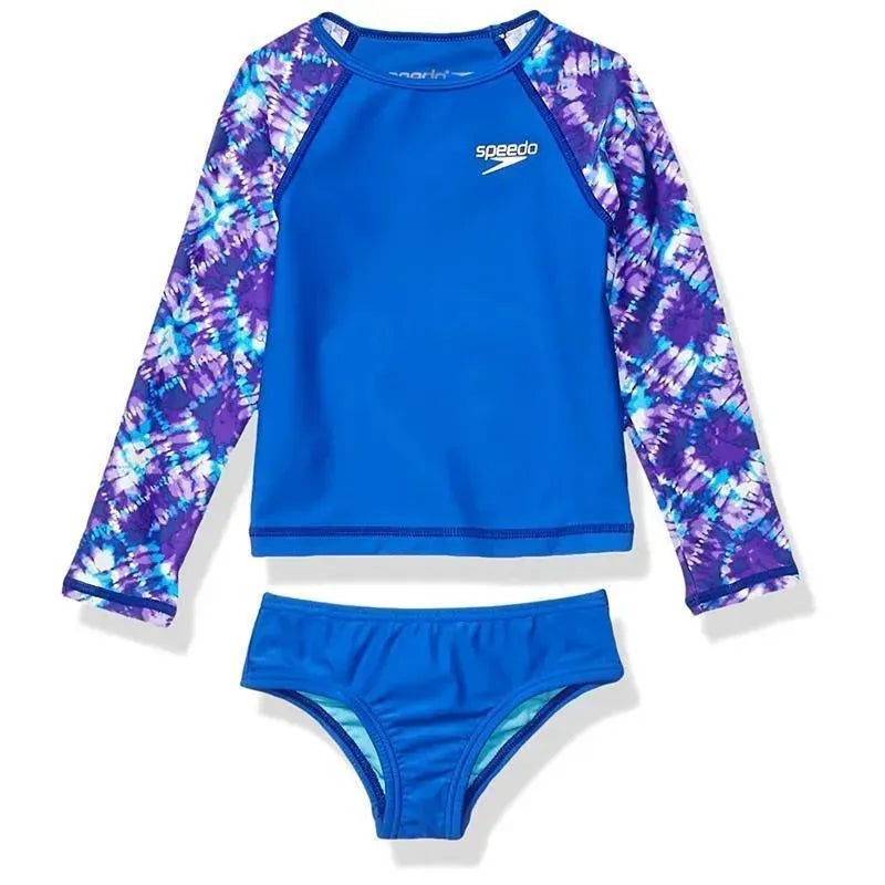 Speedo Printed L/S 2Pc Set, Deep Sapphire