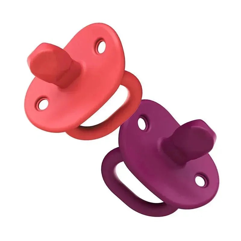 Boon Jewl Orthodontic Pacifier, Stage 2, 3 months + Silicone Pacifier, Pack of 2, Pink
