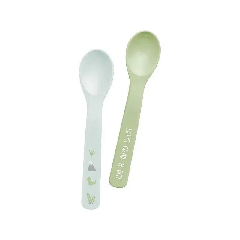 Stephen Joseph 100% Silicone Baby Spoons Dino green
