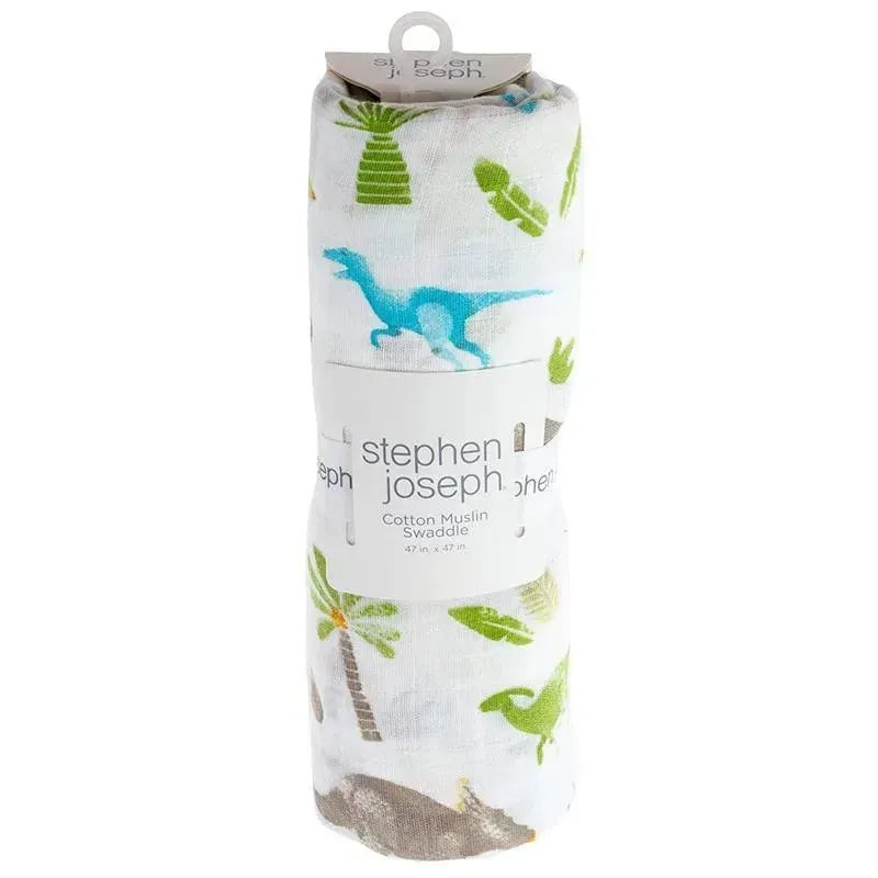 Stephen Joseph Dino Muslin Baby Blankets