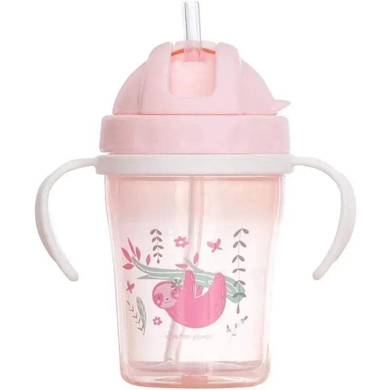 Stephen Joseph Sippy Cups For Toddlers With Straw, Sloth