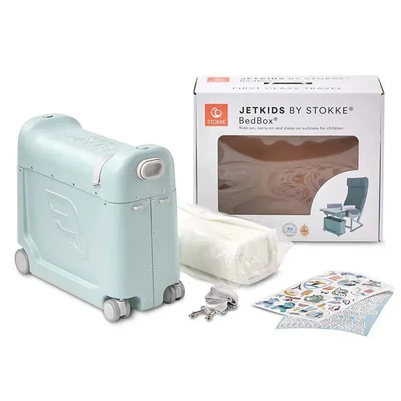Stokke – Jetkids Bedbox 2.0 Ride-on Suitcase, Green Aurora